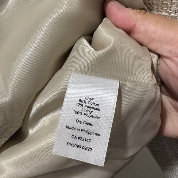 Talbots Blazer Cream Tweed Jacket Blazer Sz 12 Pockets Gold Buttons Lined NEW - Picture 5 of 9